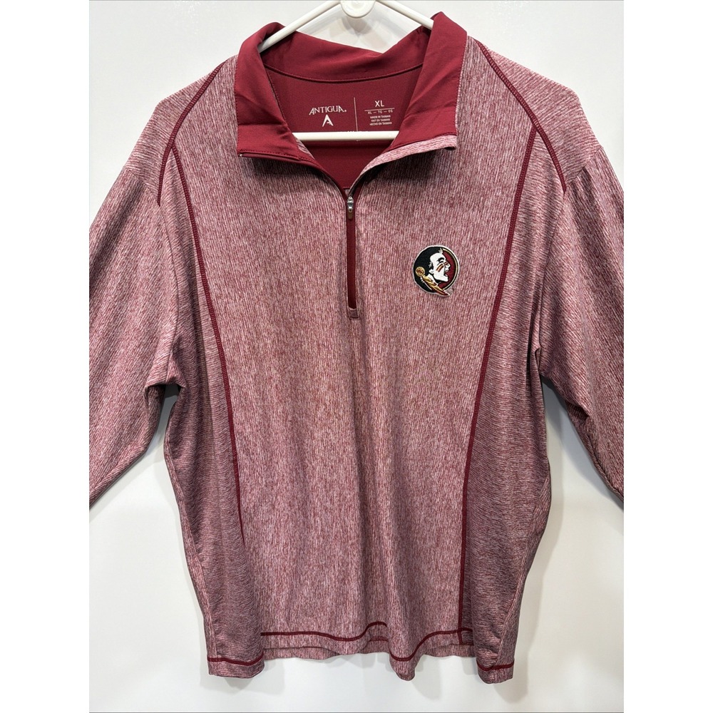 Men's Antigua Fla State Seminoles 2-Tone Maroon 1/4 Zip Pullover Size XLarge‎